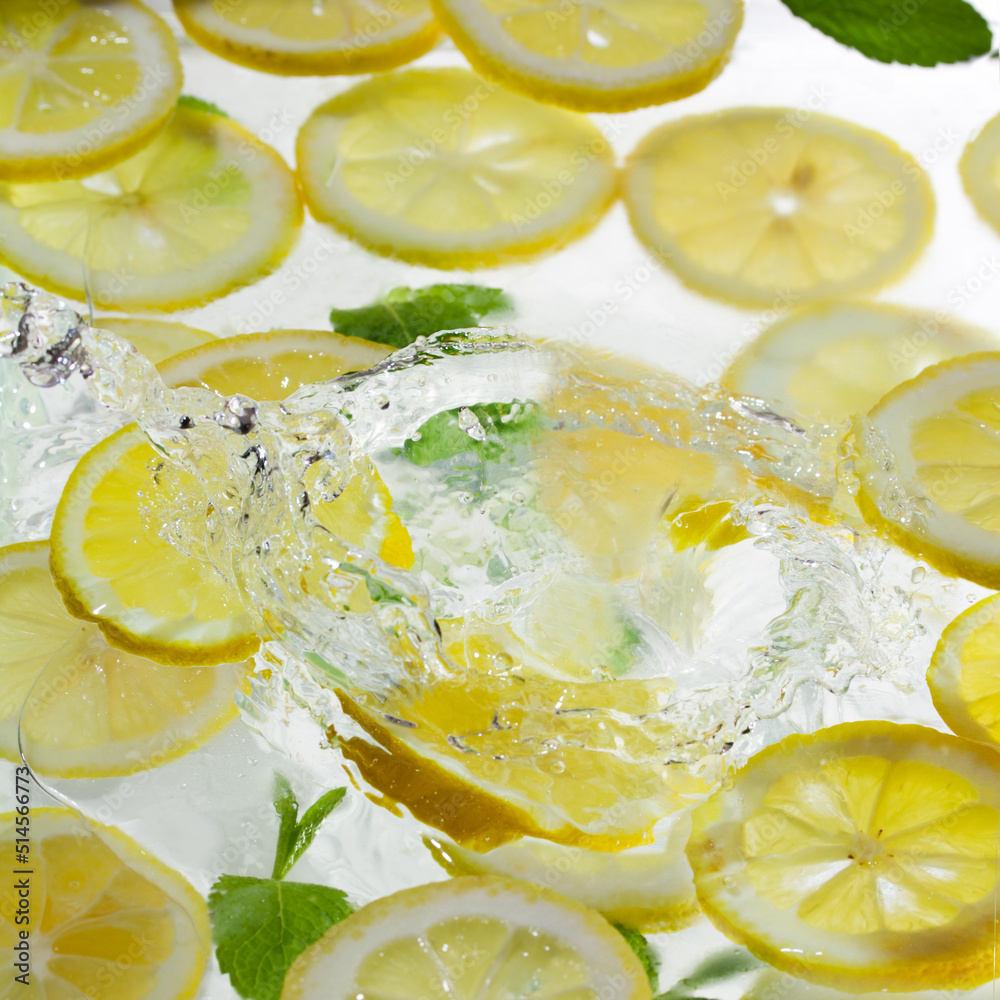 Lemon pattern with a splash Lemon pattern with a splash