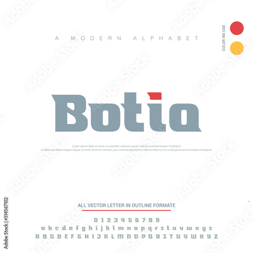 modern and minimal design Letters and numbers for logo and headline design. Isolated on white background