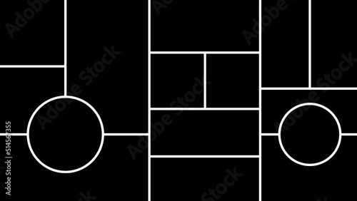 Collage fifteen empty frames. Templates photo parts. Vector illustration.