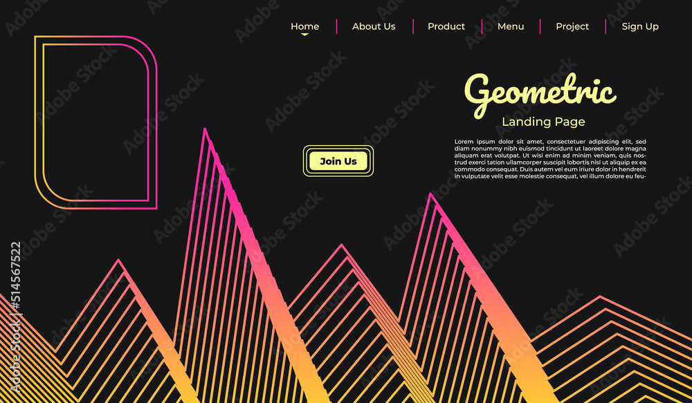 Naklejka premium Geometric thin line background template copy space for landing page, banner, or poster