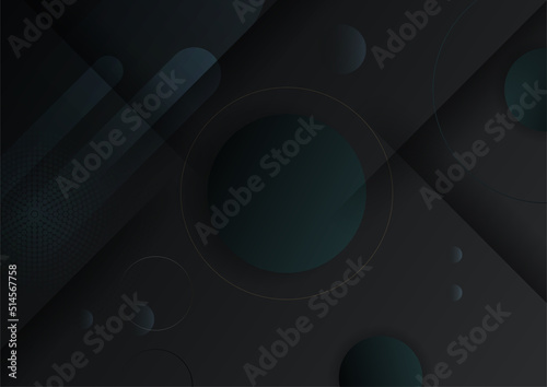 Minimal geometric dark black background abstract design. Vector illustration abstract graphic design banner pattern background template.