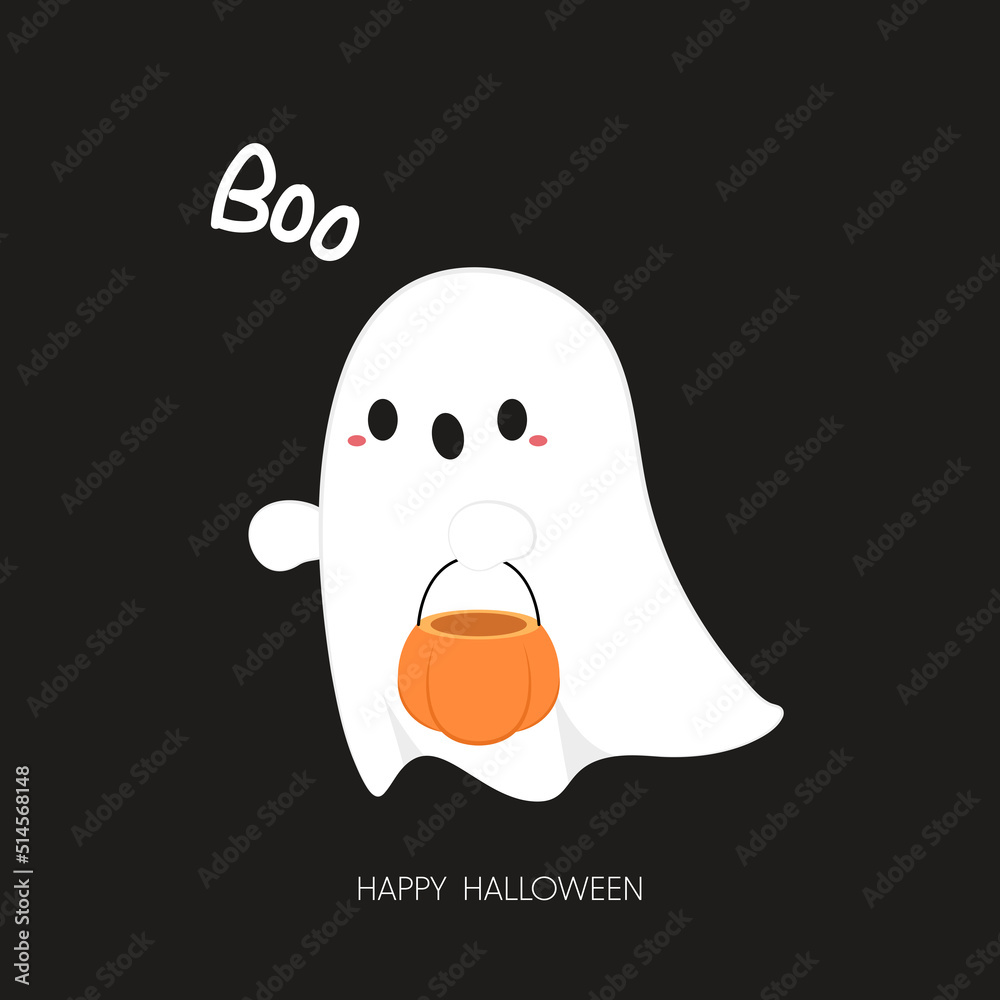 Cute ghost cartoon vector. Halloween party with cute ghost. Trick or treat with holidays cartoon character. Cute ghost cartoon vector. Halloween party with cute ghost. Trick or treat with holidays cartoon character.