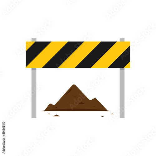 Construction sign. barricade block vector. fence vector. wallpaper. free space for text.