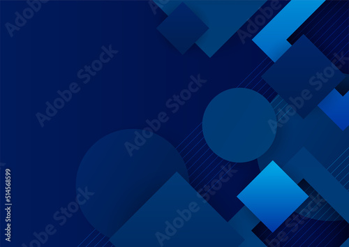 Minimal geometric blue background abstract design. Vector illustration abstract graphic design banner pattern background template.