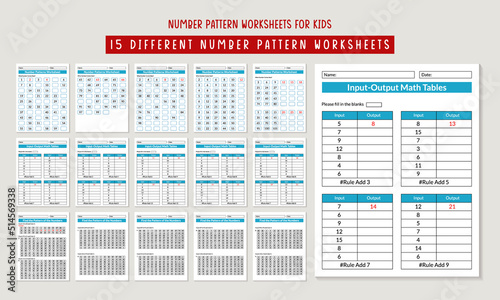 Number Pattern Worksheets Book kdp Interior