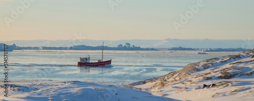 boat in the snow