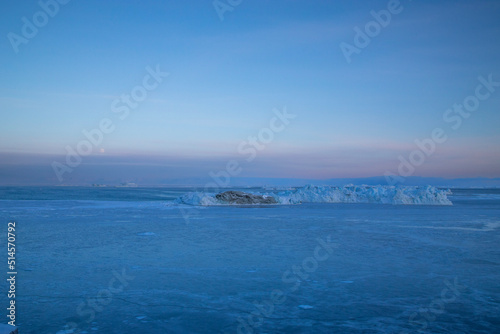 Evening sky and ice