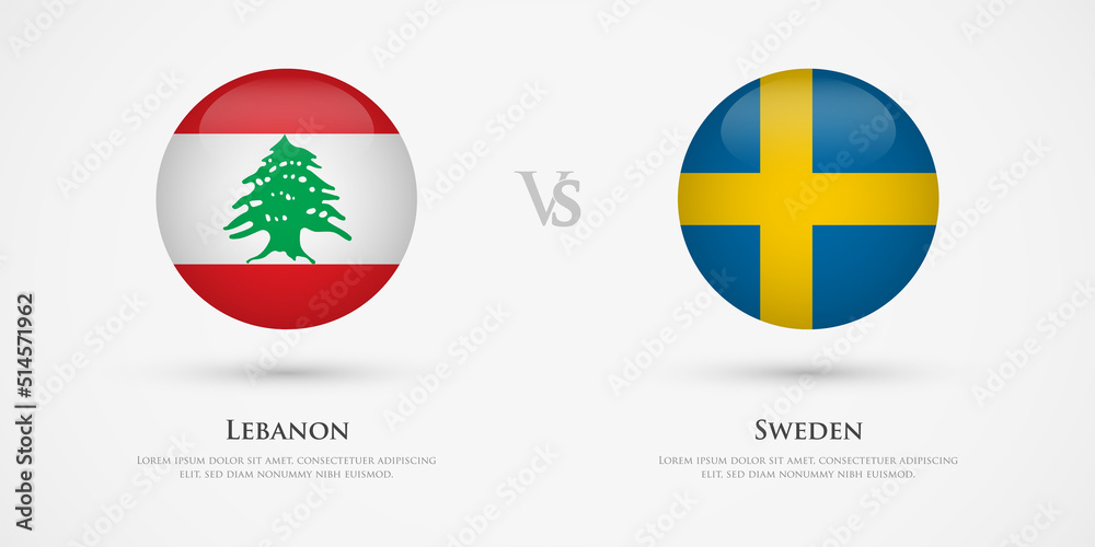 Lebanon vs Sweden country flags template. The concept for game, competition, relations, friendship, cooperation, versus. Lebanon vs Sweden country flags template. The concept for game, competition, relations, friendship, cooperation, versus.