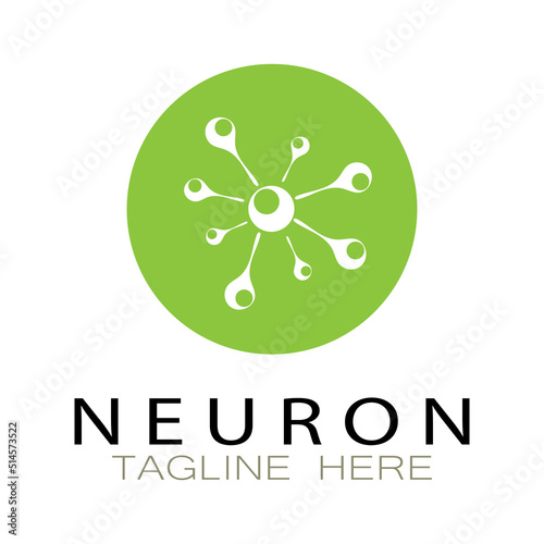 Neuron logo or nerve cell logo design,molecule logo illustration template icon with vector concept