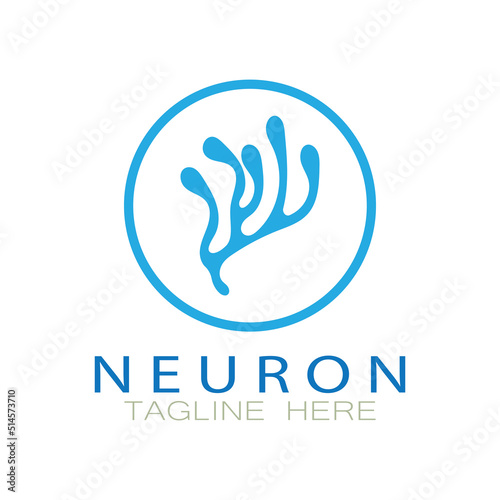 Neuron logo or nerve cell logo design,molecule logo illustration template icon with vector concept