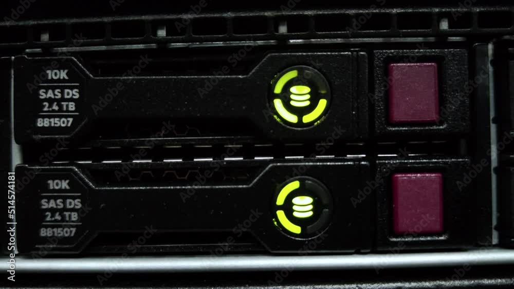 HDD SATA. Front panel of the server installed in the operator's equipment room.