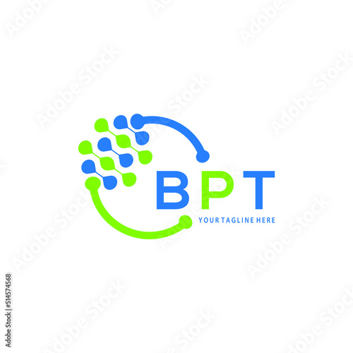 BPT logo design initial creative letter logo.BPT unique letter logo design.BPT vector logo simple, elegant and luxurious,technology logo shape.  photo