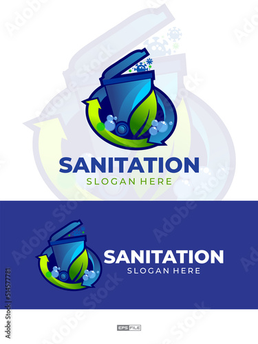Modern Sanitation logo design vector