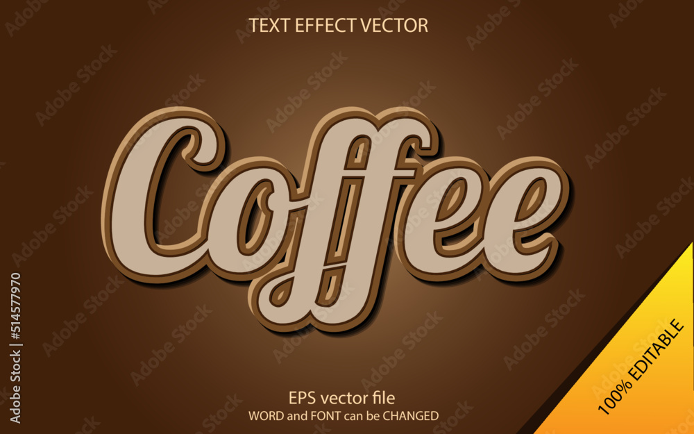 Text effect editable coffee Text effect editable coffee