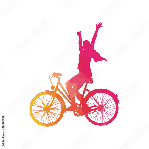 girl with bicycle