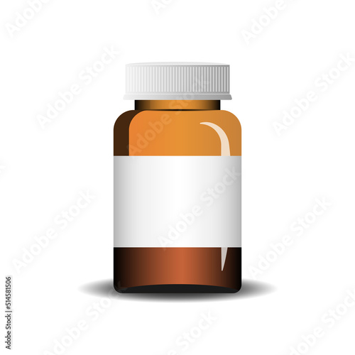 Pill bottle icon in flat style. Medical capsules vector illustration on white isolated background. Pharmacy sign business concept.