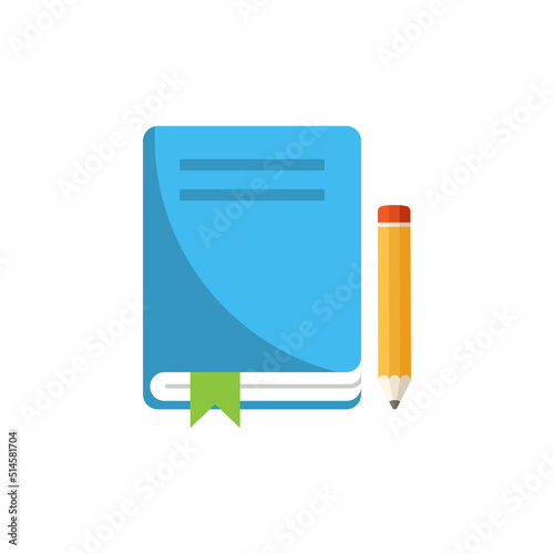 Diary icon in flat style. Notebook vector illustration on isolated background. Notepad sign business concept.