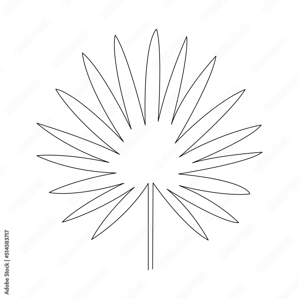 Obraz premium One line drawing vector leaf. Minimal art.