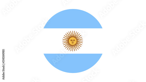 Argentina flag circle, vector image and icon.