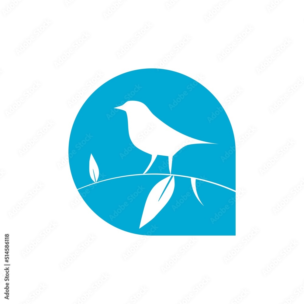 Bird inside speech bubble icon isolated on white background Bird inside speech bubble icon isolated on white background