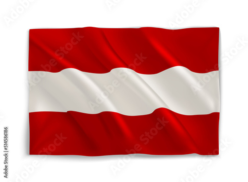 White and red Austrian flag. 3d vector object isolated on white Free Download White and red Austrian flag. 3d vector object isolated on white - GFXLoad