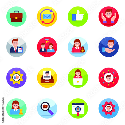 Pack of Human Resource Flat Icons
