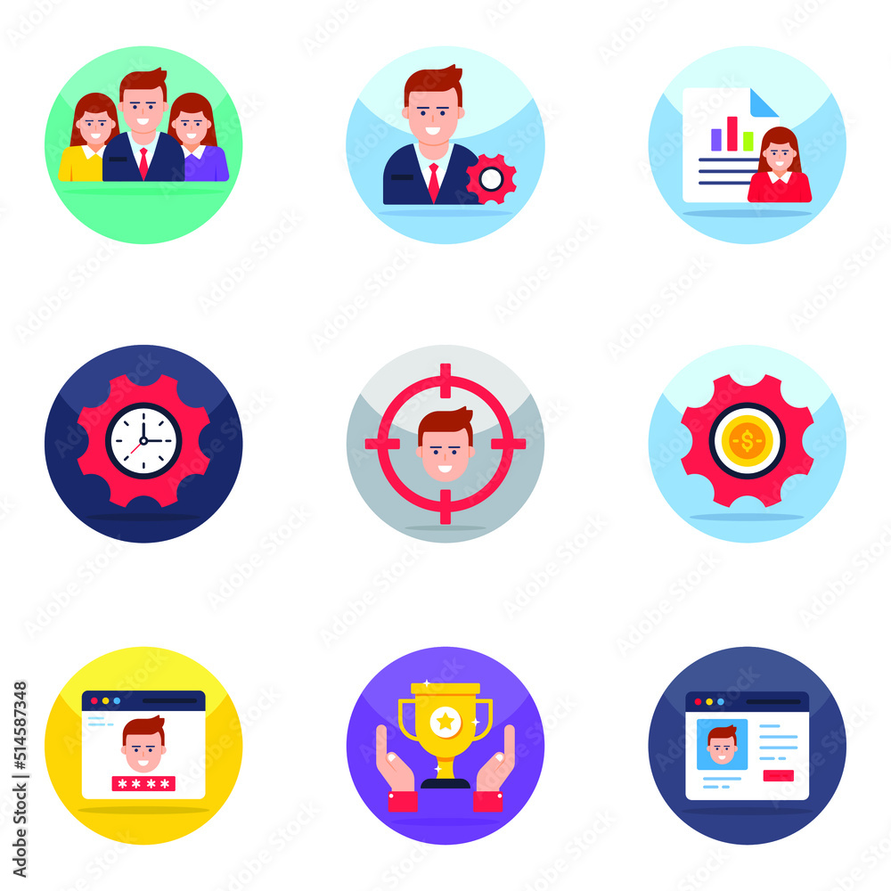 Pack of Business Management Flat Icons
Pack of Business Management Flat Icons