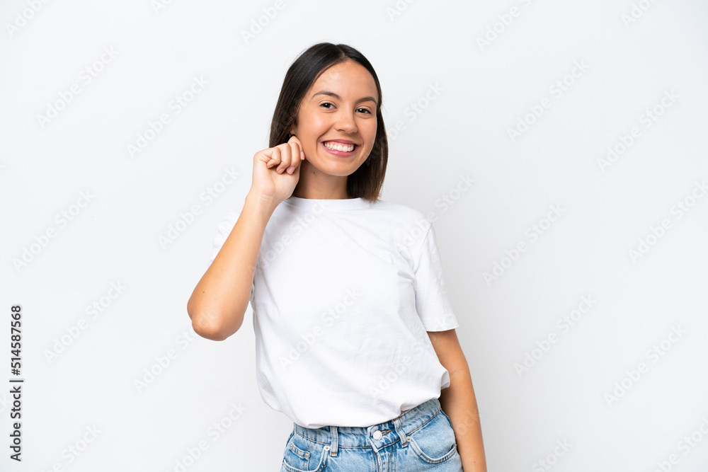 Young caucasian woman isolated on white background laughing Young caucasian woman isolated on white background laughing