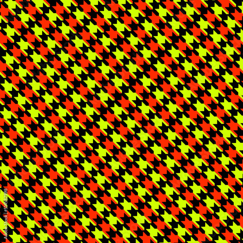 Colorful houndstooth fabric texture for fashion design.
