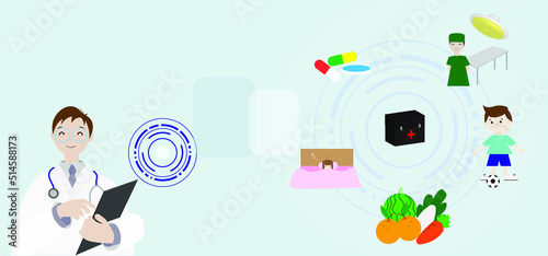 The doctor explains the patient's behavior for the disease and treatment,
concept of treatment guidelines for patients.
