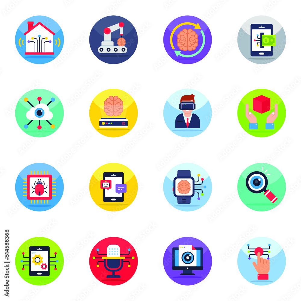 Pack of Intelligence Flat Icons

