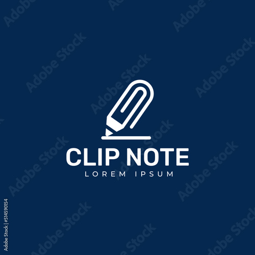 Paper clip logo design template