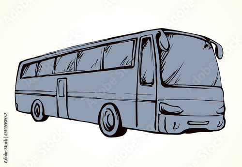 Large intercity bus. Vector drawing