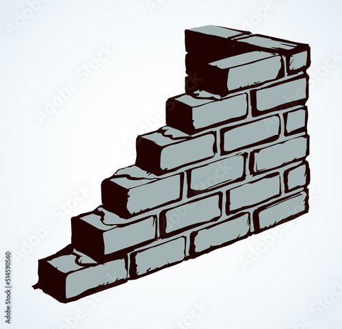 Brick wall. Vector drawing pattern