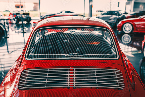 red car rear side details 