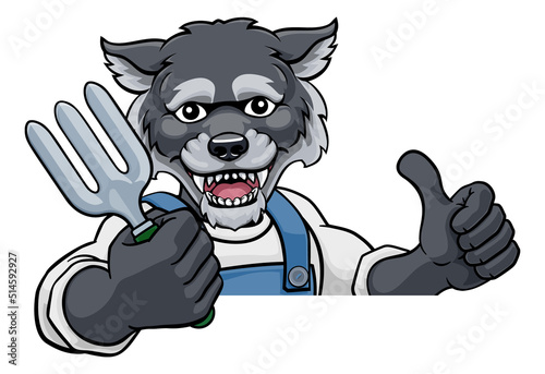 Wolf Gardener Gardening Ani...