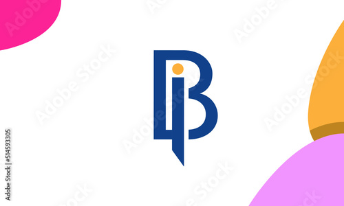 Alphabet letters Initials Monogram logo BI, IB, B and I