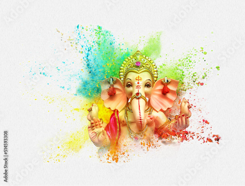 Photo Lord Ganesha, is one of the best-known and most worshiped god in the Hindu relig