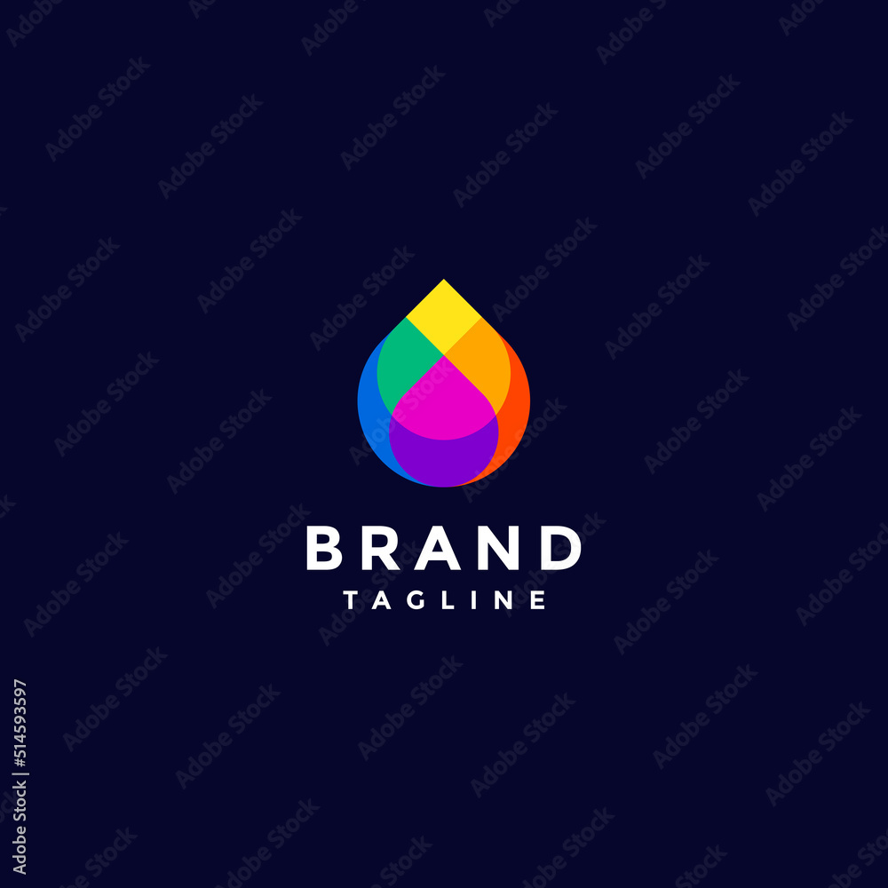 Simple logo design three water drops in one colorful droplet. Colorful Water Drops Logo Design. Simple logo design three water drops in one colorful droplet. Colorful Water Drops Logo Design.