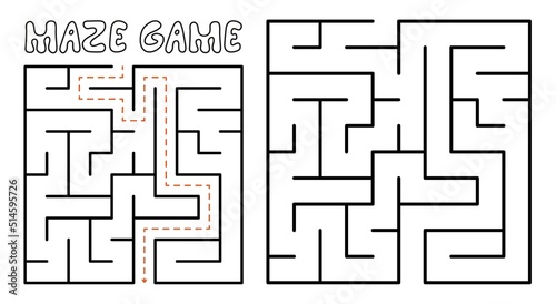 Maze game for kids. Maze puzzle with solution