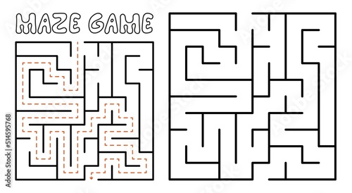 Maze game for kids. Maze puzzle with solution