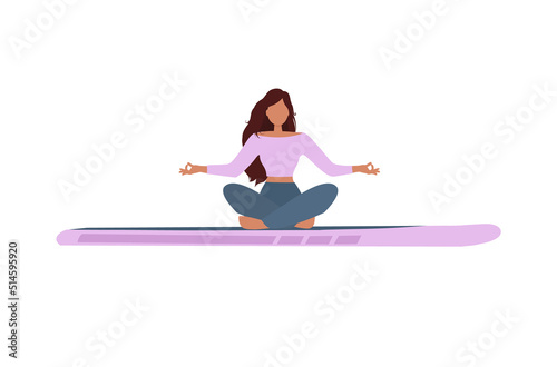 Sup yoga collection, flat vector illustration isolated from background. Healthy lifestyle