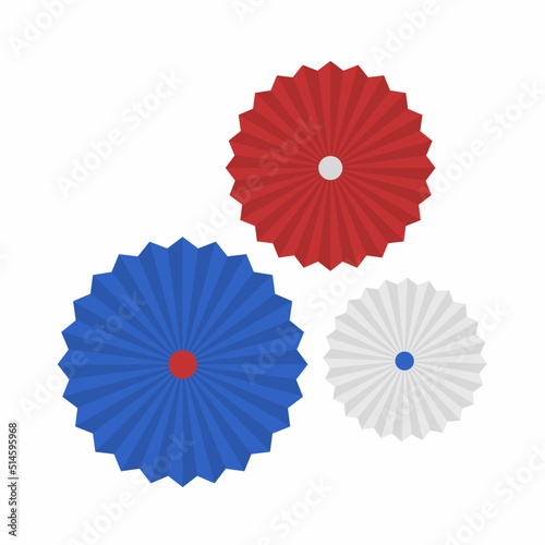 round paper fan flat illustration for design and decoration elements