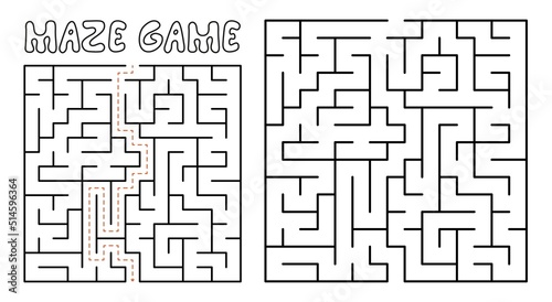 Maze game for kids. Maze puzzle with solution