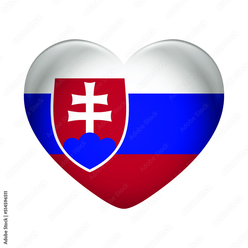 Slovakia flag icon isolated on white background. Slovakia flag. Flag icon glossy.