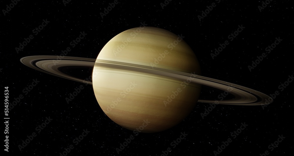 Saturn is a gas giant, It is the sixth planet in the solar system, 3d ...