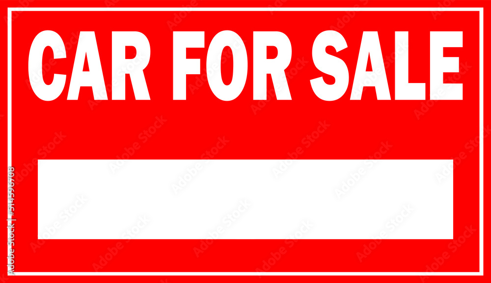 Car for sale sign vector Stock Vector | Adobe Stock
