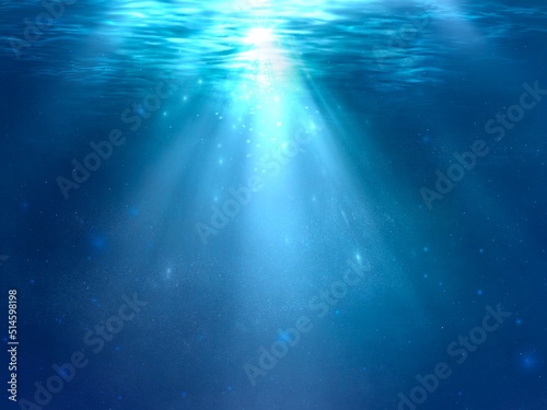 深海の水中　背景素材