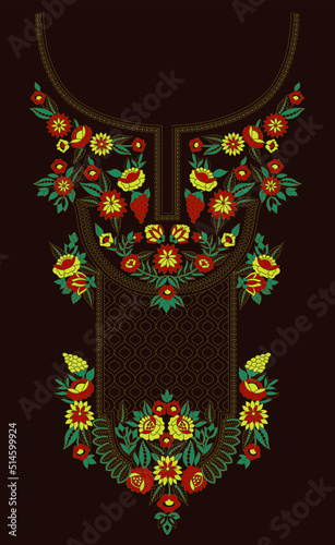 yoke design, background with flowers