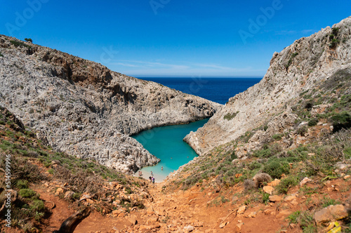 Seitan Limania Beach - devil's bay or shaitan bay. A beach in Crete, Greece